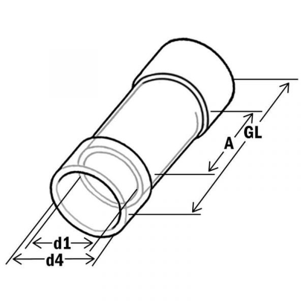 Tuljak izolirani spojni 2,5mm plavi - Slika 2
