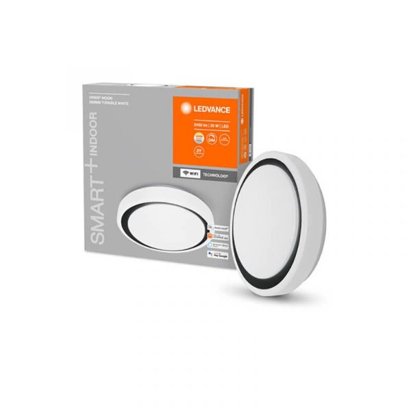 Stropna svjetiljka SMART+WIFI ORBIS Moon 380 crna