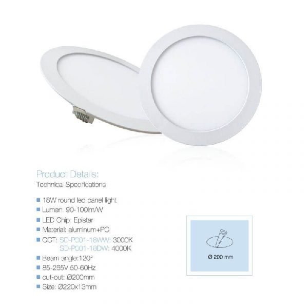 Stropna okrugla svjetiljka DOWNLIGHT LED 18DW