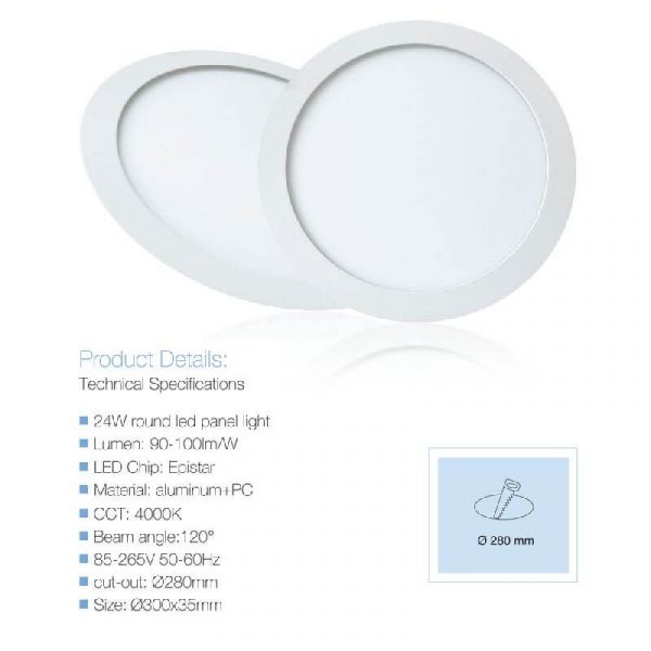 Downlight svjetiljka LED/24WW okrugla