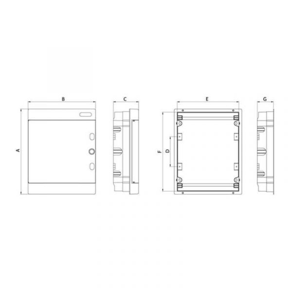 Ormar podžbukni 1R 18M (1x18) prozirna vrata - Slika 2