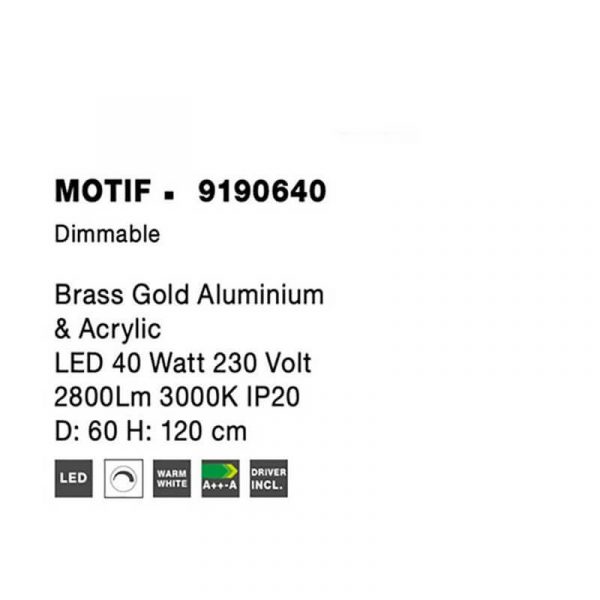 Viseća svjetiljka MOTIF LED 40W 230V 3000K zlatna - Slika 3