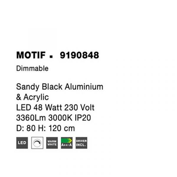 Viseća svjetiljka MOTIF LED 48W 3000K crna - Slika 3
