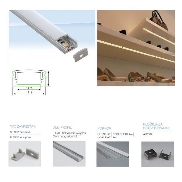 Profil LED trake ALP002 2m