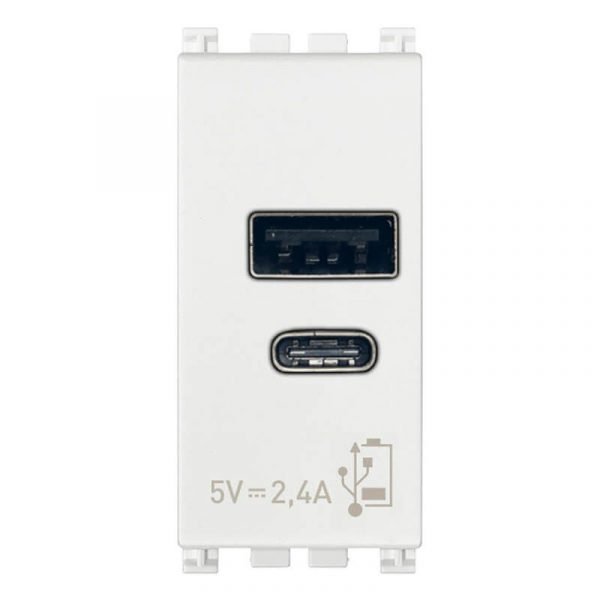 Arke UTIČNICA A+C-USB 5V 2,4A 1M bijela