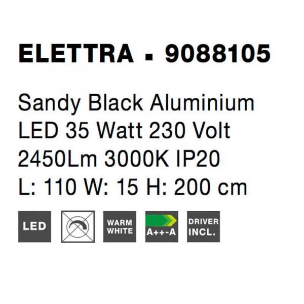 Viseća svjetiljka ELETTRA LED 35 W 230V 3000K crna - Slika 3